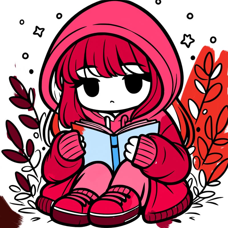 girl in oversized hoodie reading a book