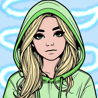 realistic girl with a hoodie