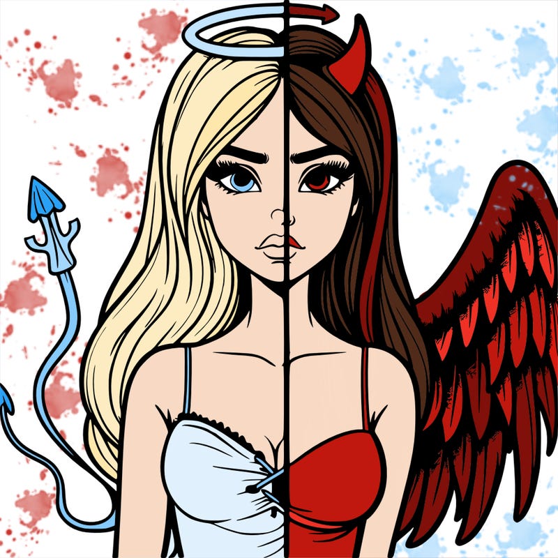 devil vs angel realistic girl