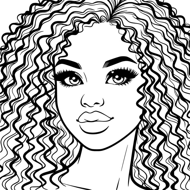 realistic woman curly hair