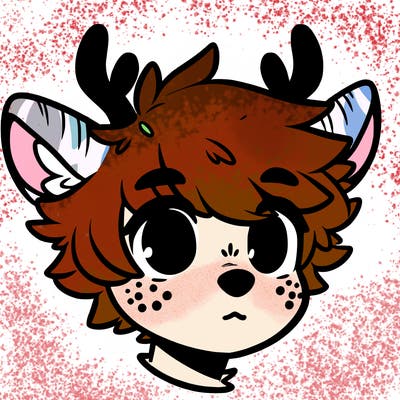 a humanoid deer with soft fluffy ears