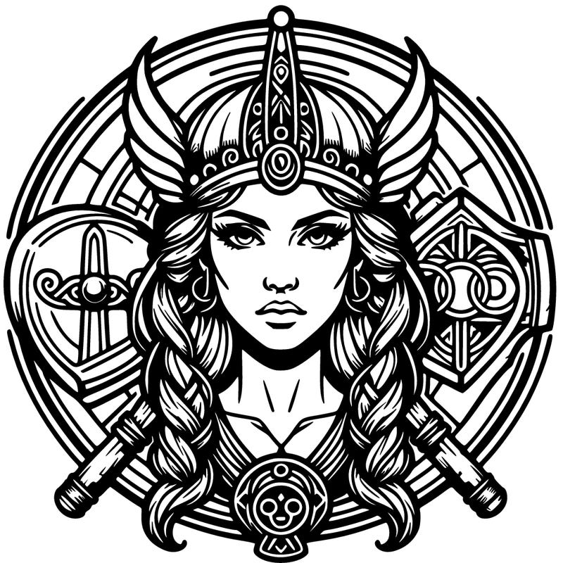 realistic valhalla goddess  symbol