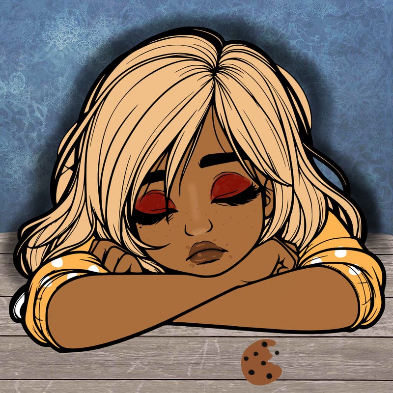 realistic tired girl