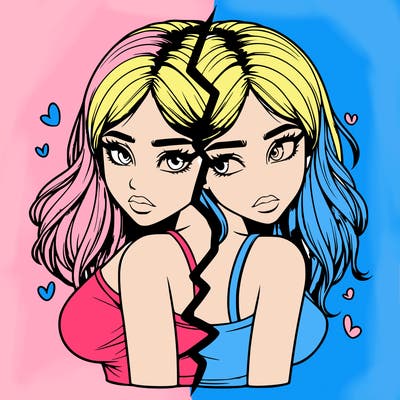 realistic girl split