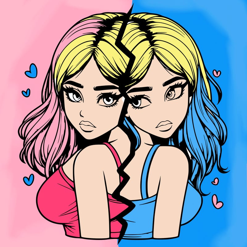 realistic girl split