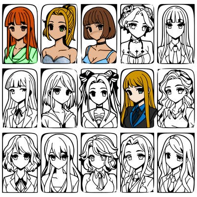 girls that look diffrent anime