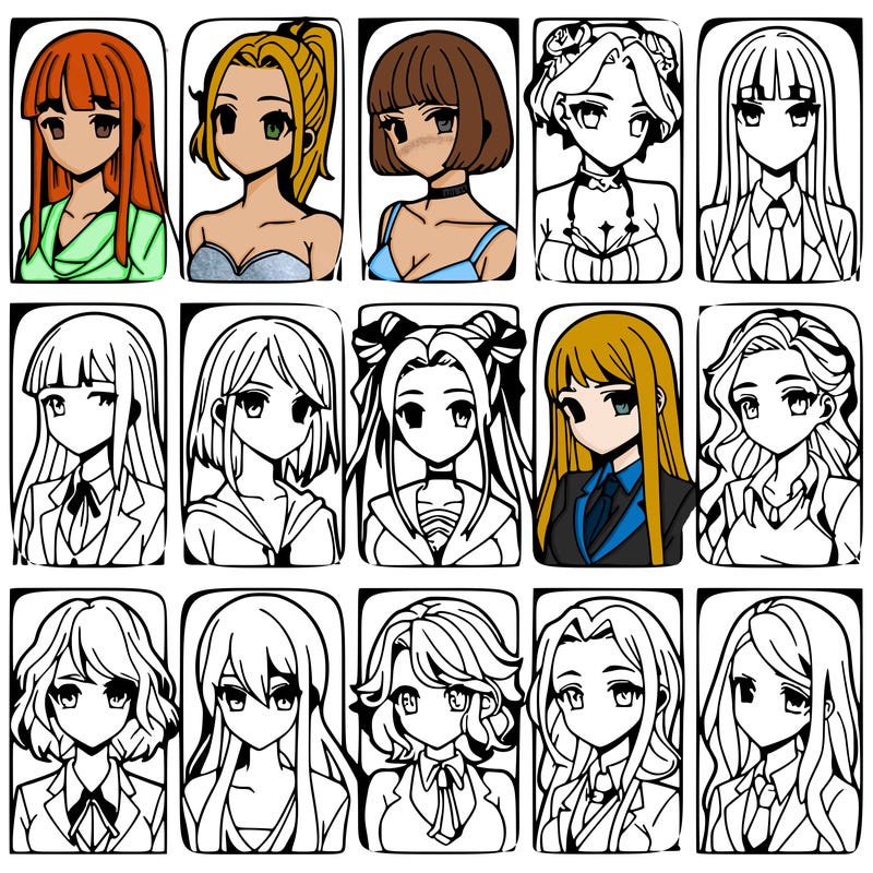 girls that look diffrent anime