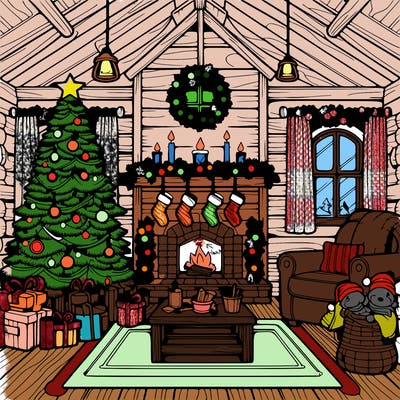 christmas house interior