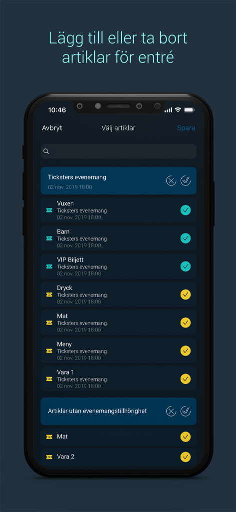 Tickster BoxPoint Mobile - Tickster BoxPoint Mobile interface for selecting event entry tickets and items