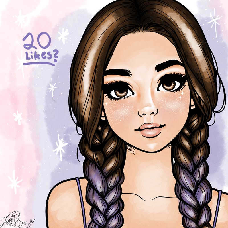 realistic girl with braids