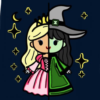 split princess and witch