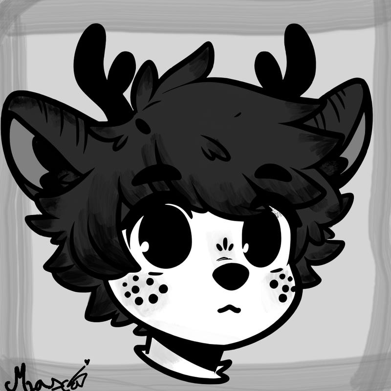a humanoid deer with soft fluffy ears