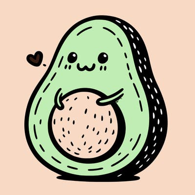 an avocado hugging an avocado