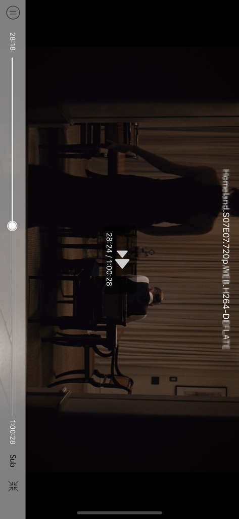 X Player mobile interface showing video playback with progress bar and file information