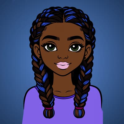 realistic girl with braids