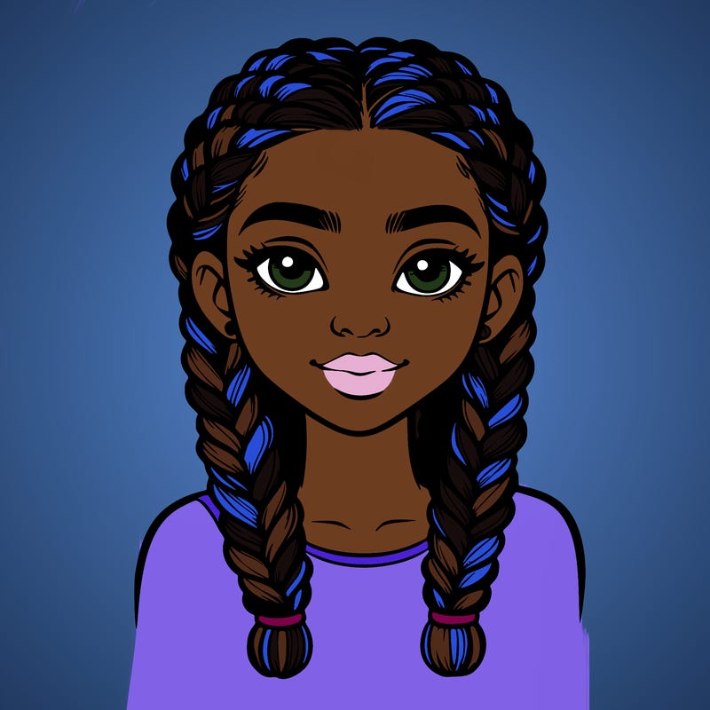 realistic girl with braids