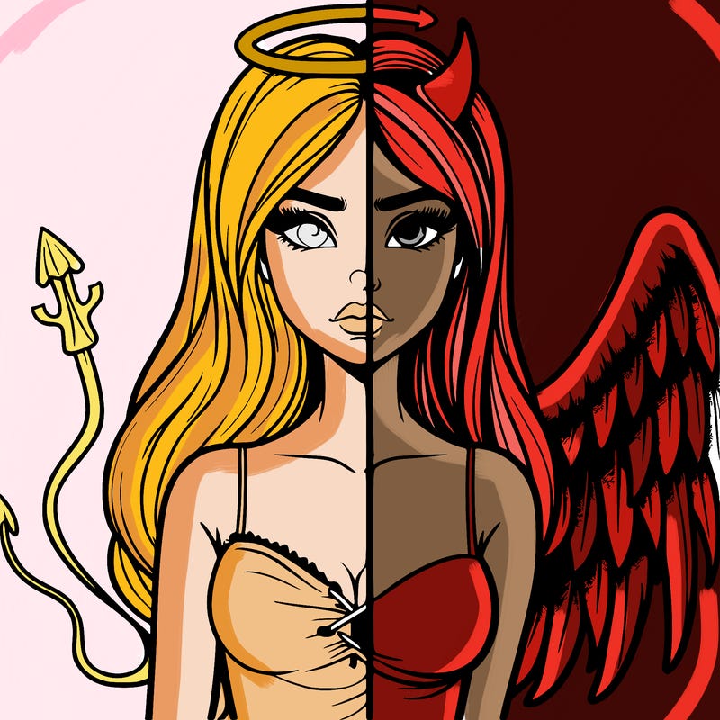 devil vs angel realistic girl