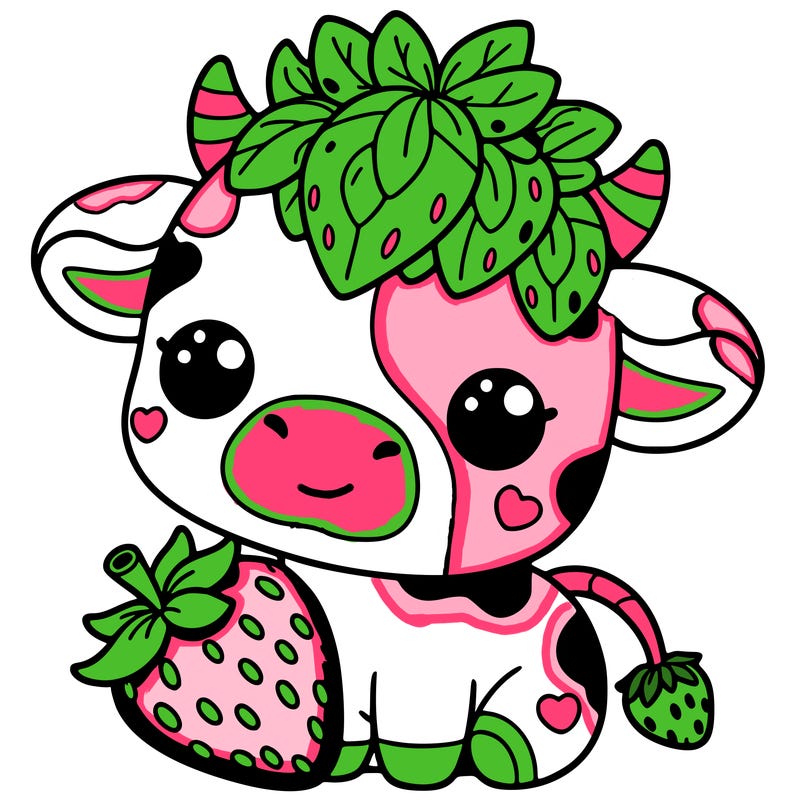 cute strawberry cow