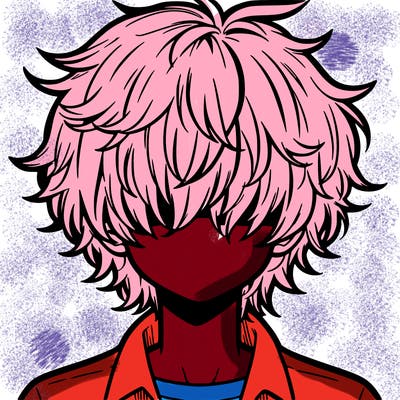 manga boy fluffy hair covering his eyes