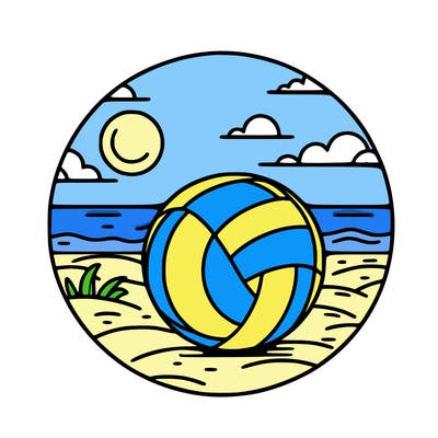 volleyball on a beach