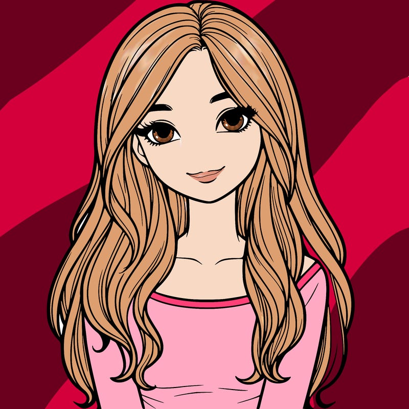 realistic girl with long hair