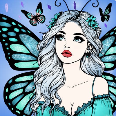butterfly fairy realistic girl