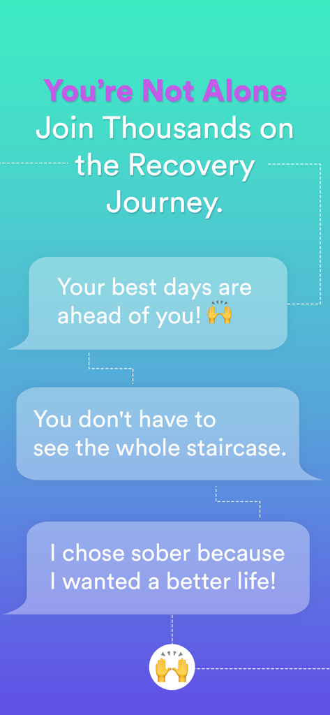 Sober SideKick: Quit Addiction - Sober Sidekick app screen featuring motivational quotes and community support messages for addiction recovery