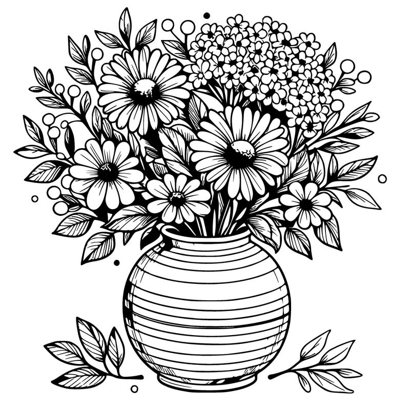 flowers in a pretty vase realistic