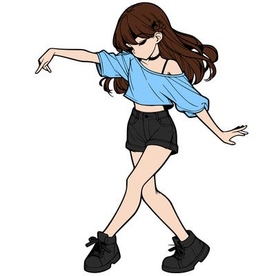 realistic girl danceing