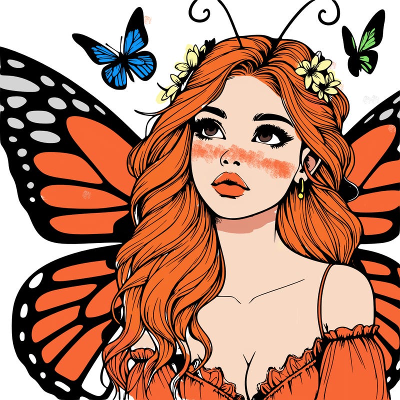butterfly fairy realistic girl