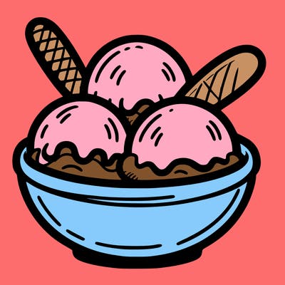 ice cream scoops in a bowl