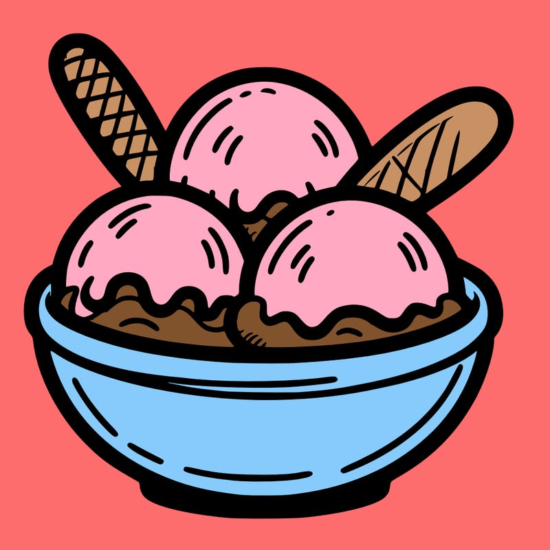 ice cream scoops in a bowl