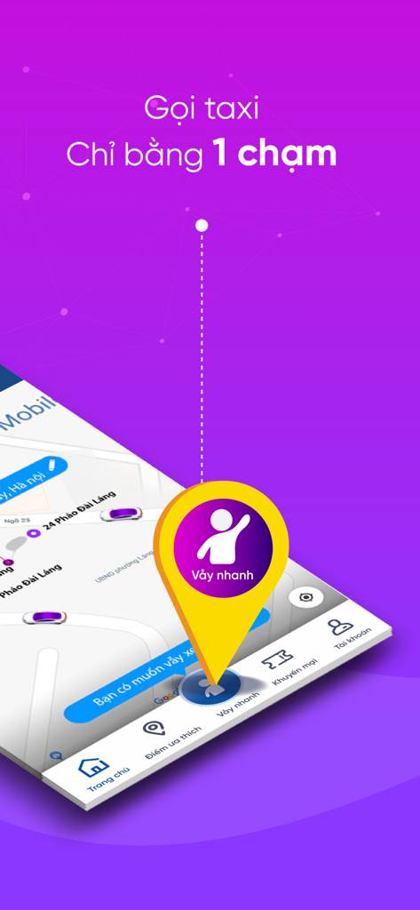 G7 Taxi - G7 Taxi mobile app showing one touch booking interface with map