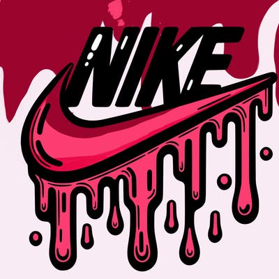 dripping nike logo