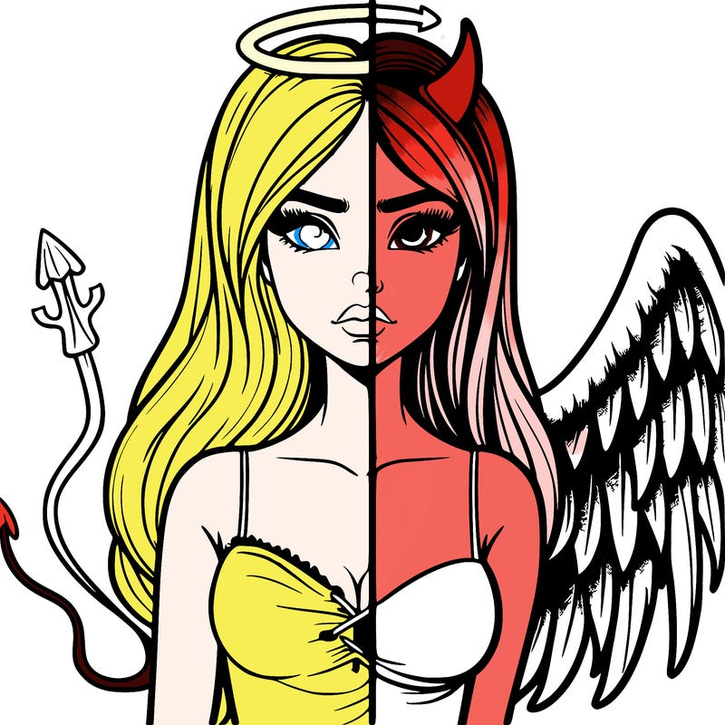 devil vs angel realistic girl