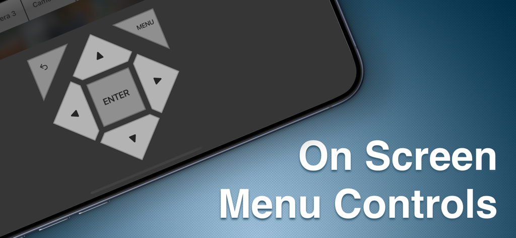 On screen menu controls for PTZ camera management