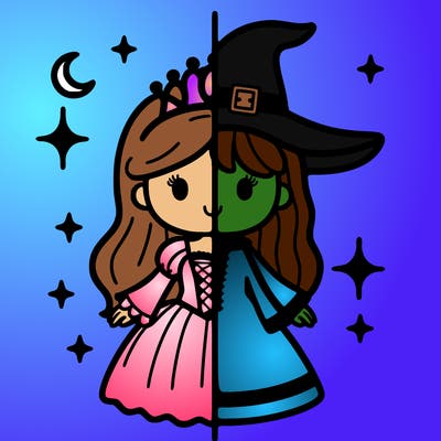 split princess and witch