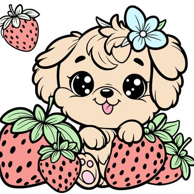 cute strawberry puppy