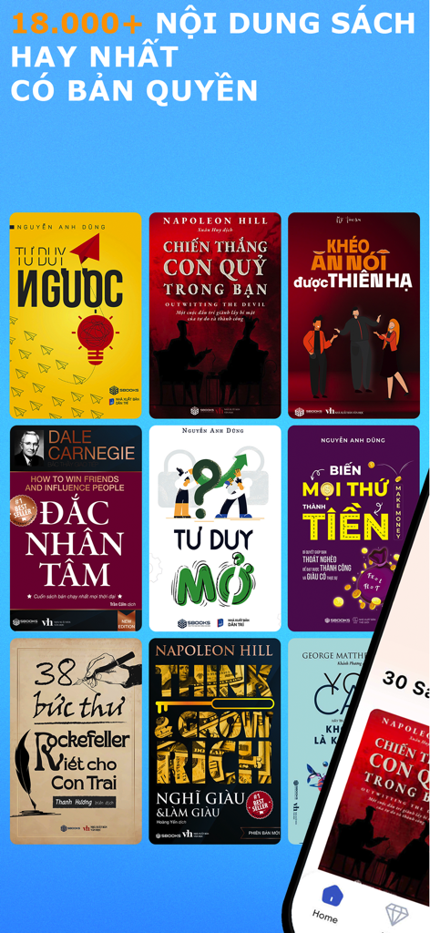 Bookas - Sách nói & Truyện - Collection of copyrighted Vietnamese book covers in the Bookas app