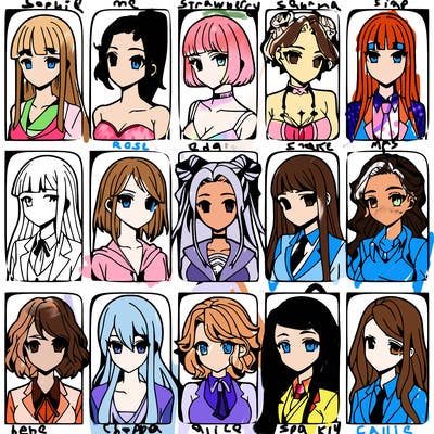 girls that look diffrent anime