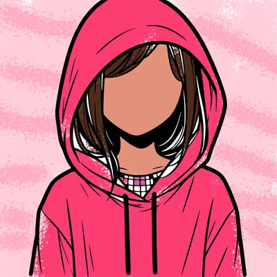 faceless girl in hoodie
