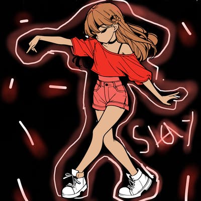 realistic girl danceing