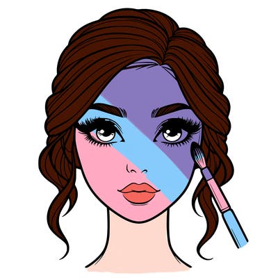 realistic person with makeup