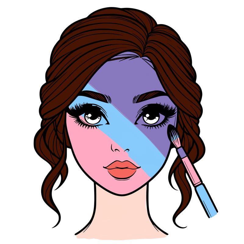 realistic person with makeup