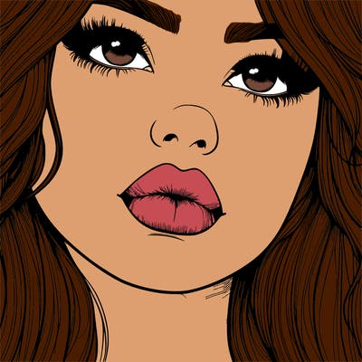 really realistic girl with lips