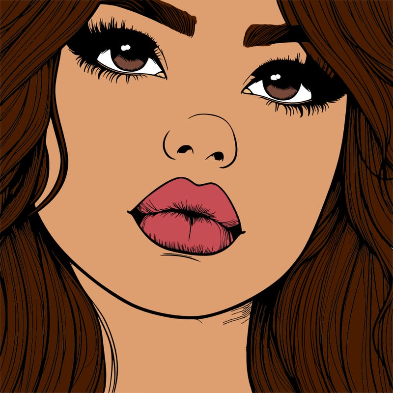 really realistic girl with lips