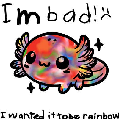 cute easy baby axolotl