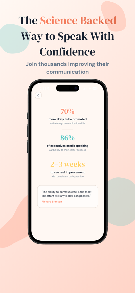 Unscripted: Articulation Coach - 強力なコミュニケーションと発音スキルのキャリア上のメリットを示す統計。