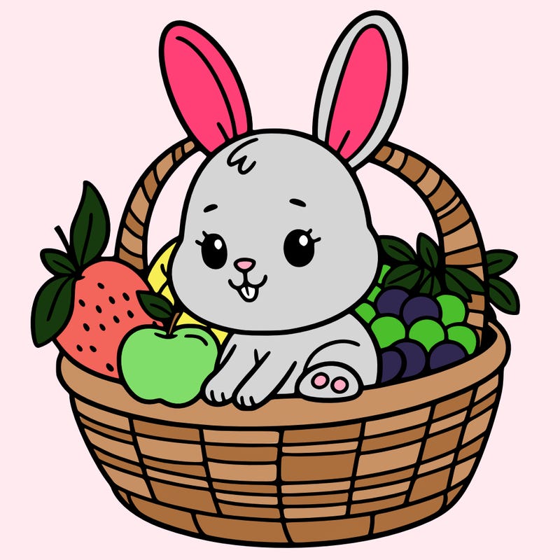 bunny in a fruit basket