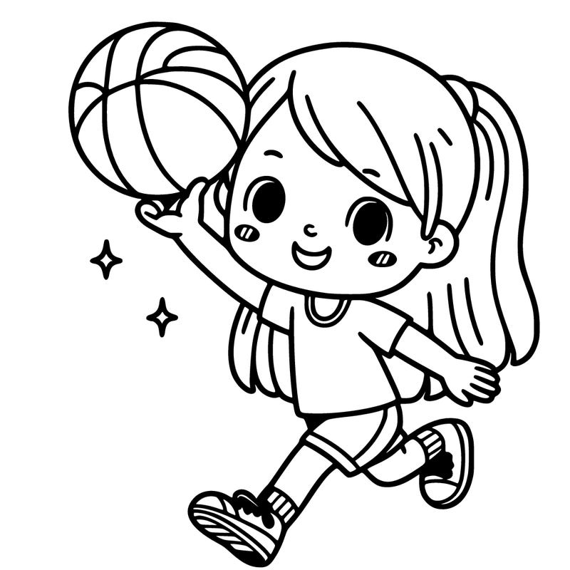 a girl playing basketball